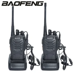 2 Pcs Baofeng 888s Two Way Radio ham UHF 70cm & PTT Headset Earpiece USB Charger Ourdoor Ham Communication Transicver