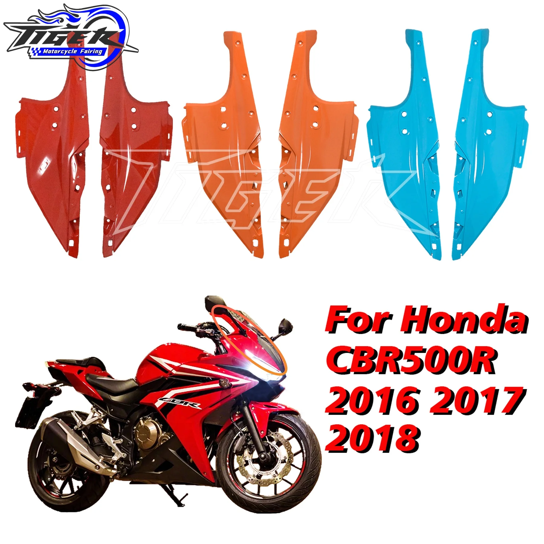 

Motorcycle Front Upper Fairing Headlight Cowl Nose Side Panel Fit For Honda CBR500R CBR 500R 2016 2017 2018