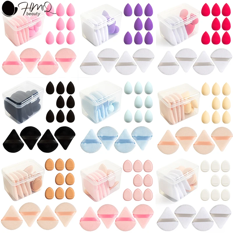 12pçs sopros de maquiagem com caixa de armazenamento, conjunto de esponjas de mistura de maquiagem multicoloridas para creme facial e corretivo em pó, ferramentas de maquiagem