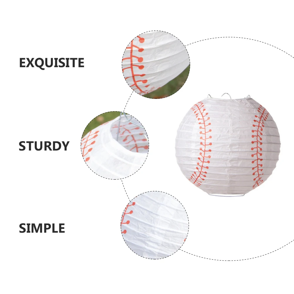 

3 Pcs Ceiling Baseball Lantern Child Decor Paper Hanging Party Decorations