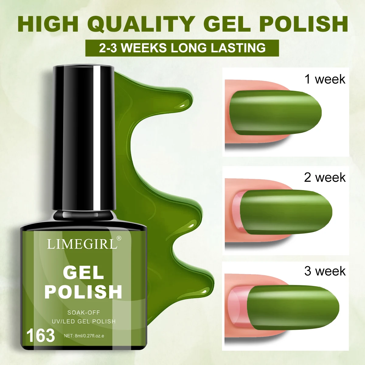 LIMEGIRL 6 pièces Gel vernis à ongles ensemble noël UV vernis à ongles Semi-Permanent tremper UV LED vernis Nail Art Gel Kit