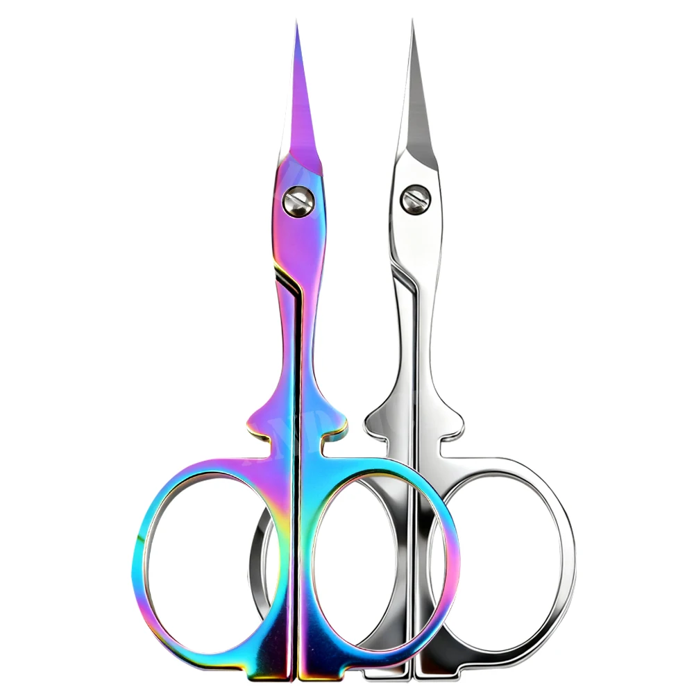 1Pc Cuticle Scissors Stainless Steel Curved Blade Small Scissors Trimming the Fingernails Eyebrow Eyelash Dry Skin Nail Scissors