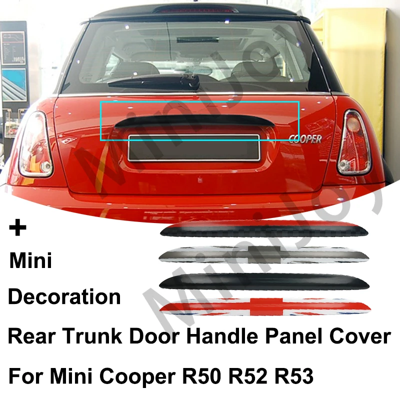 Union Jack Car Rear Tail Trunk Lid Molding Trim Decoration Strip Cover For Mini Cooper R50 R52 R53 Trunk Door Handle Panel