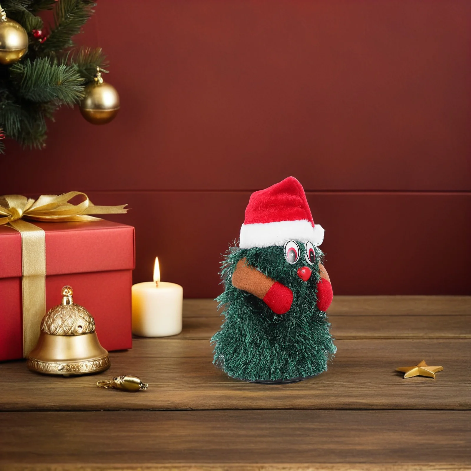 

Rotating Christmas Tree with Music Electric Xmas Decoration Tabletop Holiday Centerpiece for Indoor Festive Home Party Decor