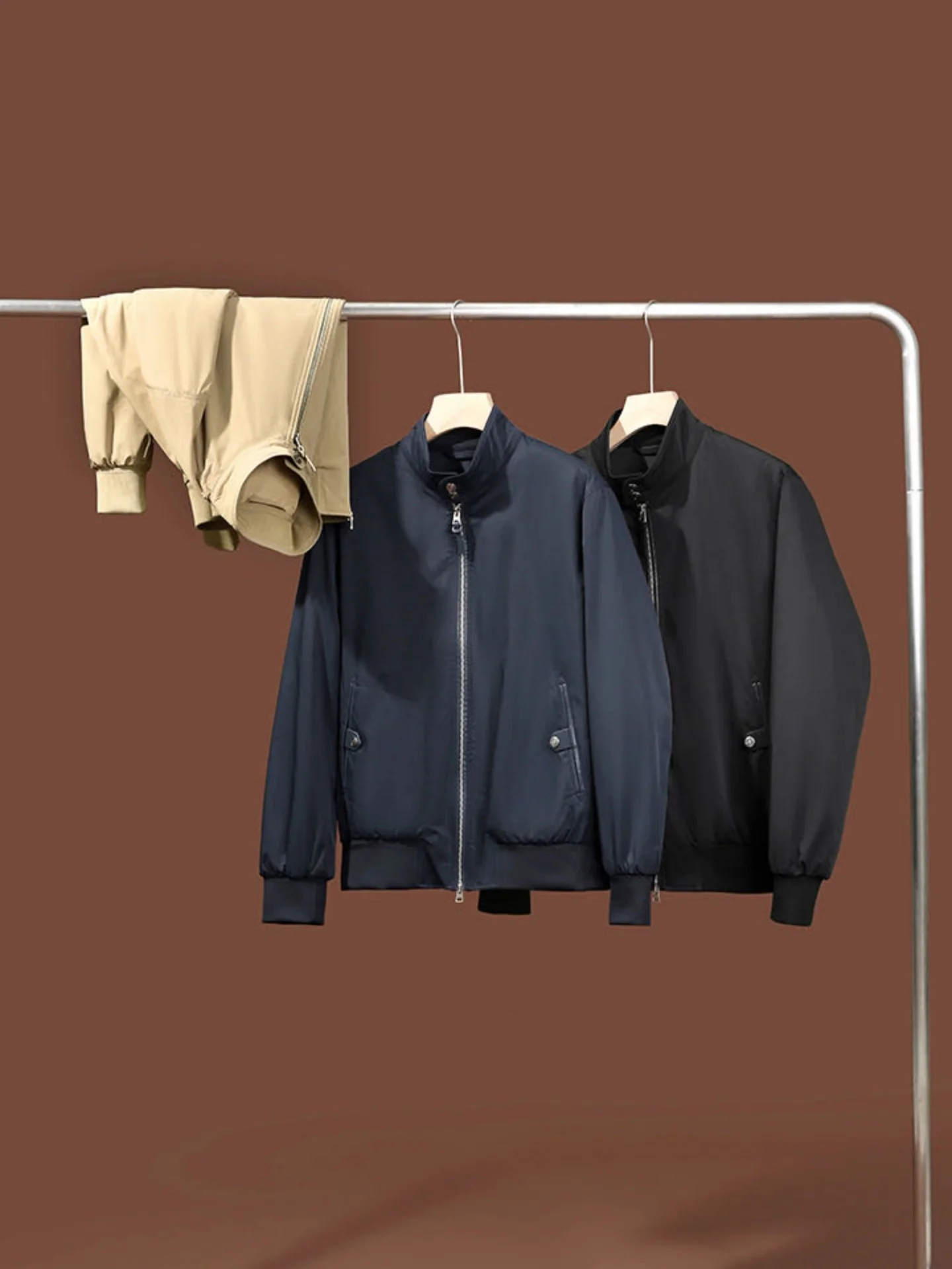 

Классическая роскошная американская рабочая куртка Harlestone для мужчин, повседневное пальто с воротником-стойкой, модное для поездок на работу, из полиэфирного волокна