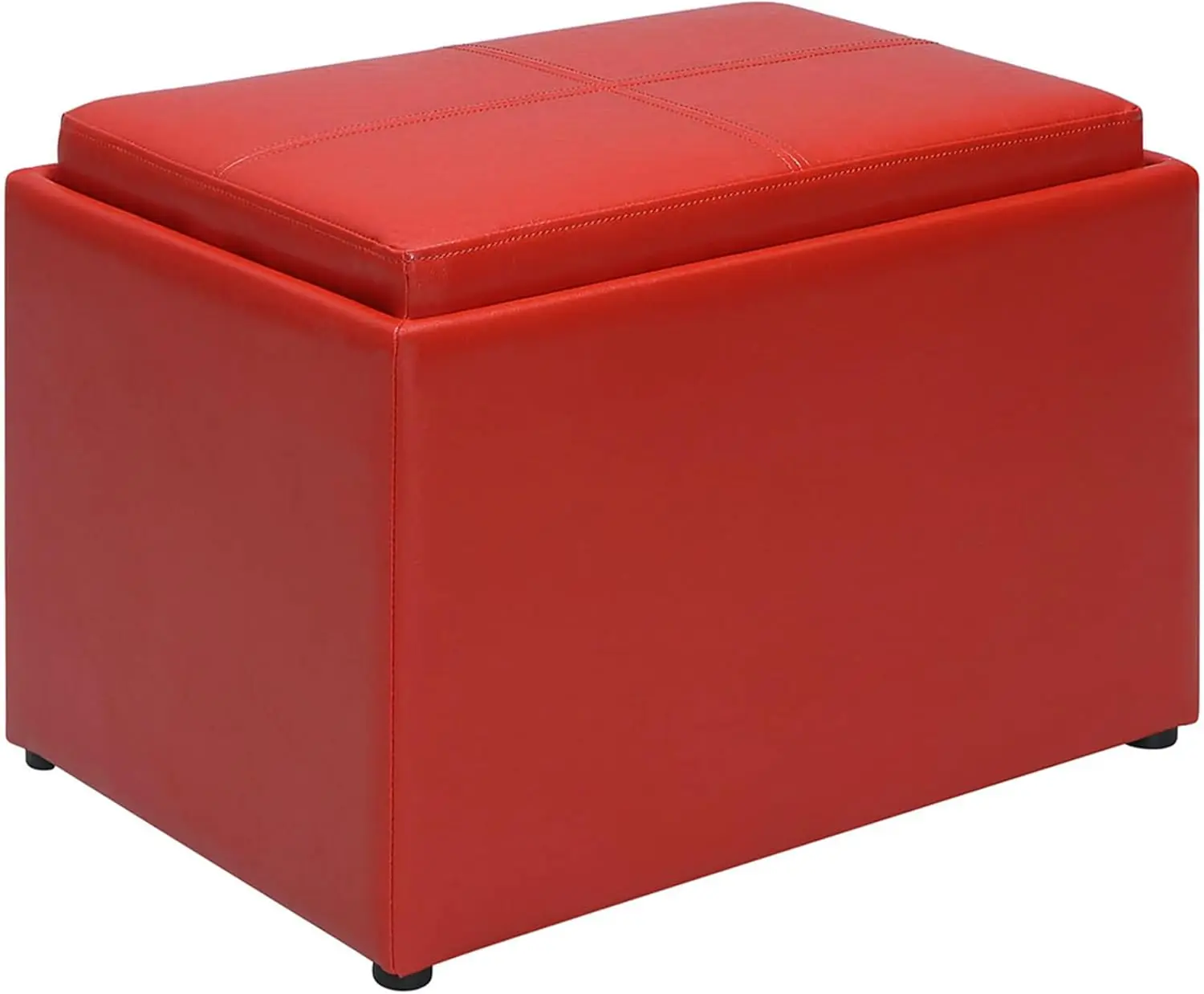 

Designs4Comfort Accent Storage Ottoman 22.75"" - Modern Foot Stool With Decorative Tray For Living Room, Dining Room, Office,
