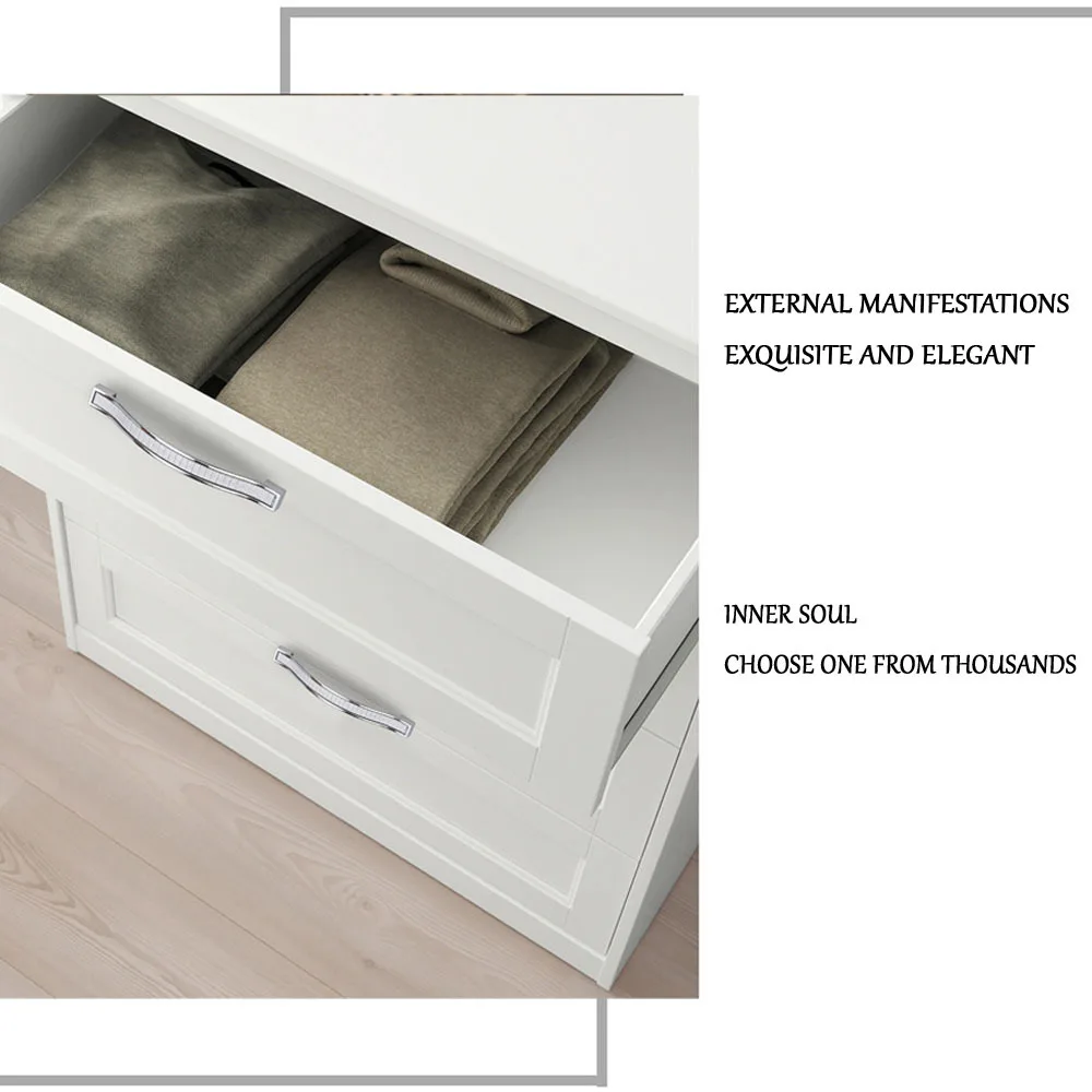 Elegant Frosted Silvery Crystal Diamond Handles - Aluminum Alloy Cabinet & Drawer Pulls for Kitchen, Furniture, and Wardrobe