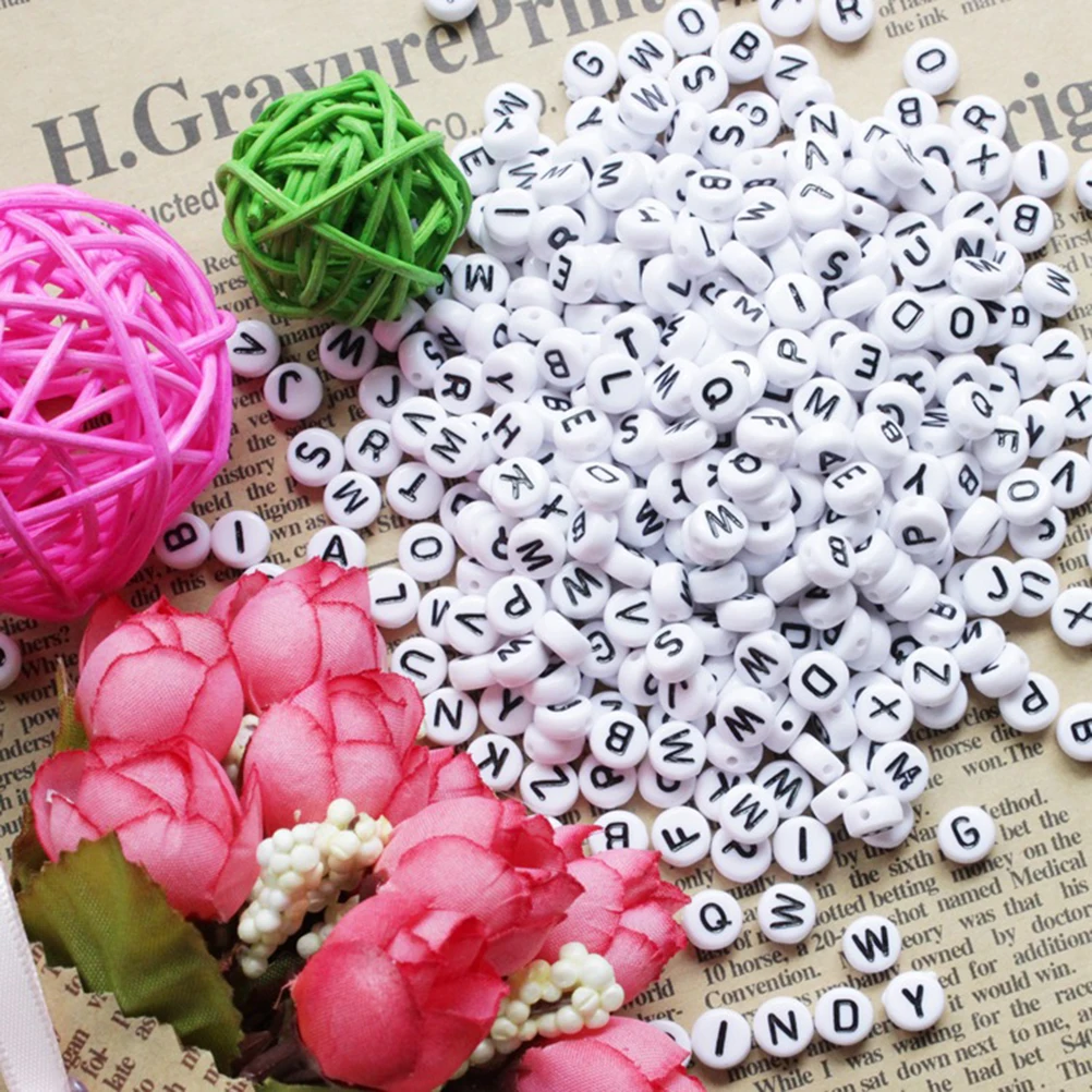 

1350pcs Children Beading Oblate Alphabet Beads DIY Accessories Plastic Letter Beads for Jewelry Making Teaching Aids Kids