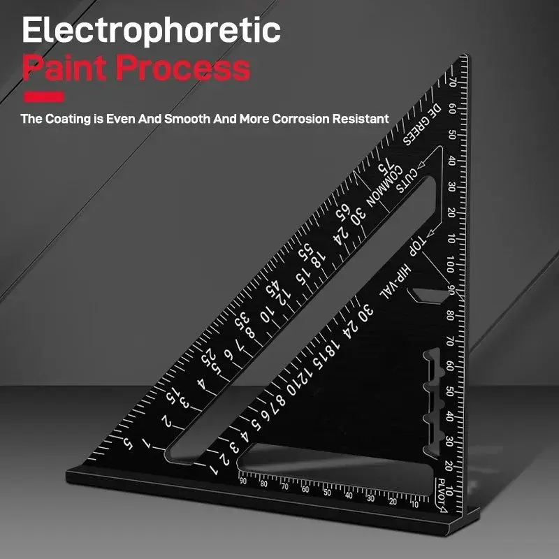 Tri-square Line Scriber Saw Guide For Carpenter 7/12 Inch Measurement Tool Square Ruler Aluminum Alloy Speed Protractor Miter