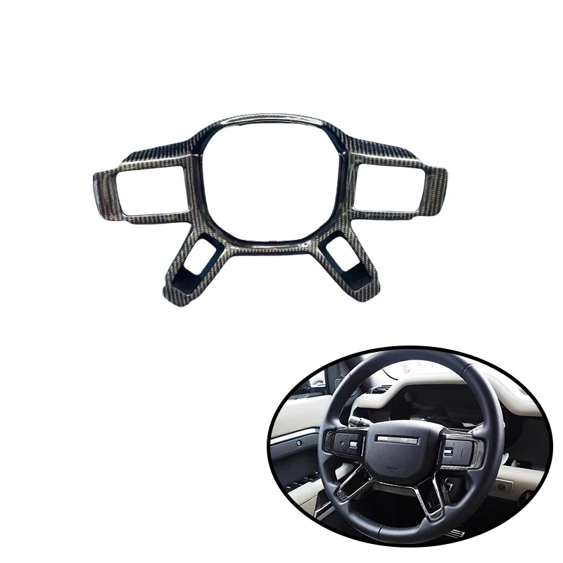 

New Model 2023 Interior Kit Steering Wheel Switch Button Cover Trim Carbon Fiber Interior for 2020 Land Rover Defender 90 110