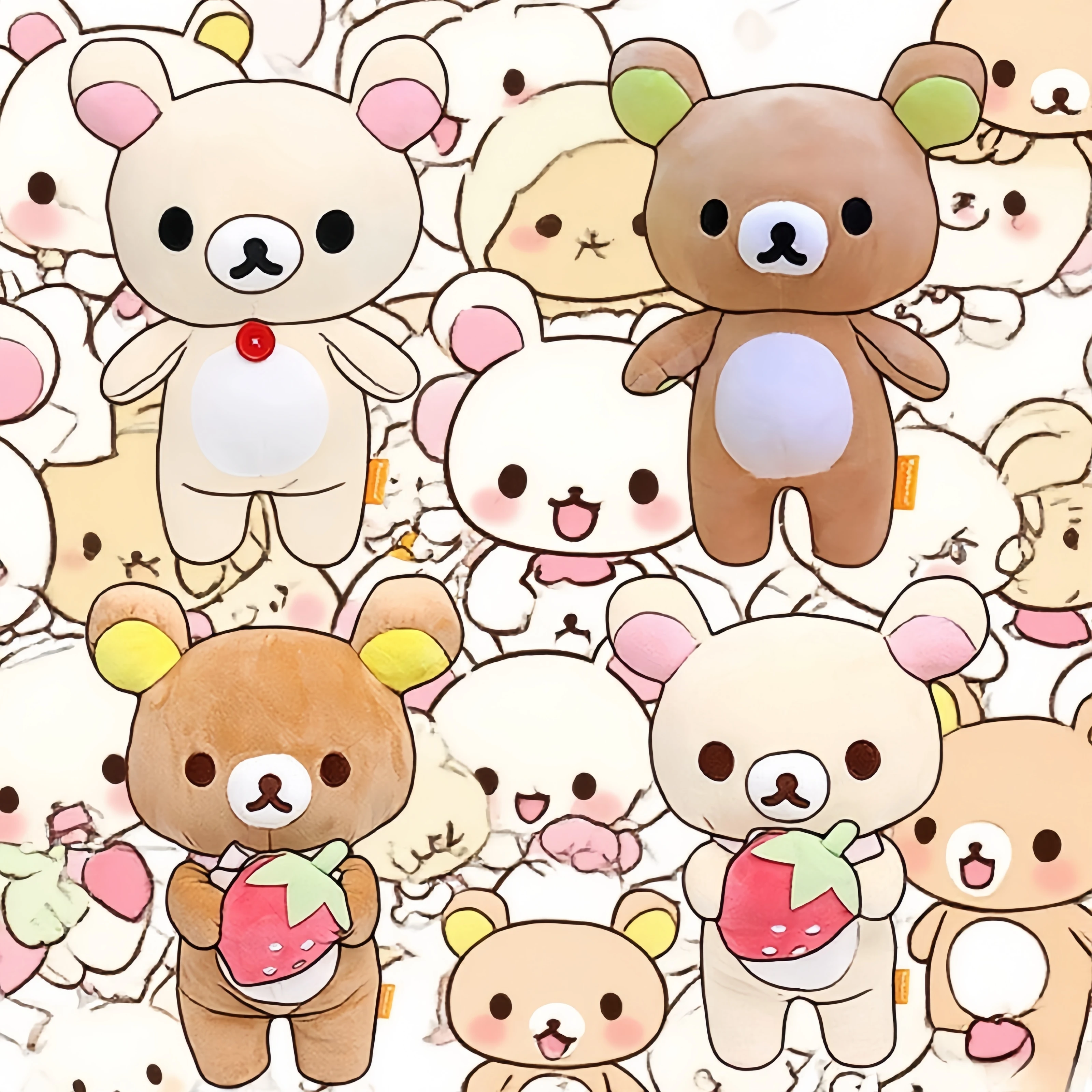 

Japan Anime peluches Rilakkuma Cartoon Plush Doll Soft bear Toys Kawaii Room Decor Teddy Bear Plushies Cute Couple Bear Gift