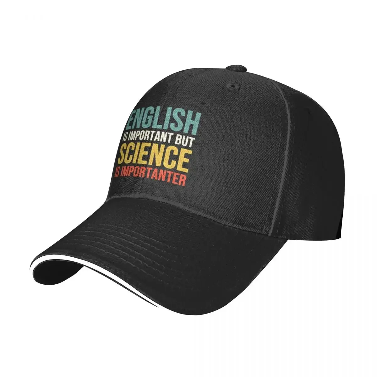 English is important but Science is importanter Baseball Cap Trucker Hat Vintage sun hat Ladies Men's