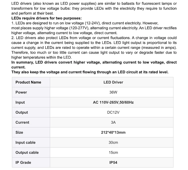 DC12V 36W LED-Beleuchtungs-Treibertransformator mit eingebautem Entfeuchtungspad-Relais für Badezimmerspiegel, spezielle Entfeuchtungs-Stromversorgung – Detail 2