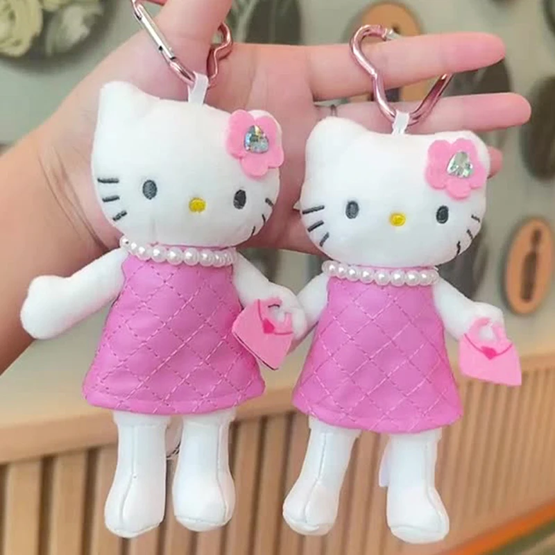 

Sanrios Anime Characters Hellokittys Plush Keychain Cute Animals Kitty Cat Toys Doll Pendant Backpack Charm Girls Lovely Gift