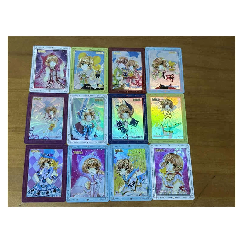 Captor de cartas Sakura, personajes de Anime, KINOMOTO, SAKURA, CERBERUS, tarjeta de colección Flash audaz casera, regalo de cumpleaños y Navidad, Juguetes