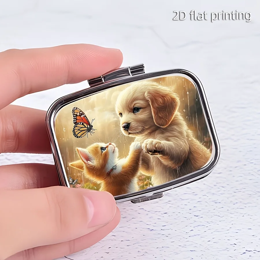 1 Harmonious Life Pill Box, Small Pill Box for Wallets, Cute Travel Pill Organizer, 2-Compartment Portable Pill Holder, Mini Pill Organizer for Travel or Daily Use
