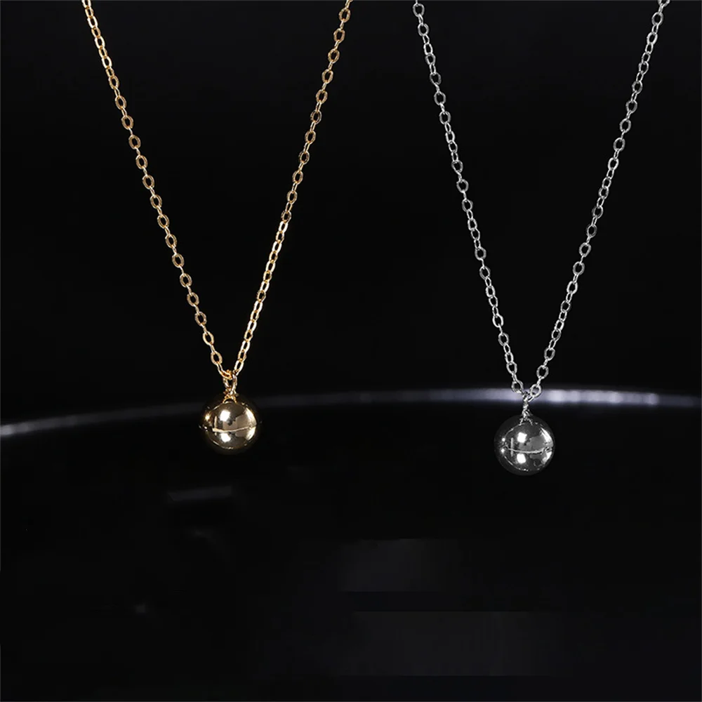 

Корейская женская цепочка на ключицу из стерлингового серебра 925 пробы, дизайн полированных бусин, минималистское роскошное ожерелье INS