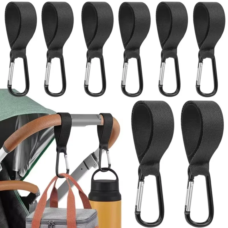 2/6/12pcs Baby Stroller Hook Clip Aluminum Alloy Carabiner Cart Organizer Diaper Bag Pram Hook Hanger Stroller Accessories