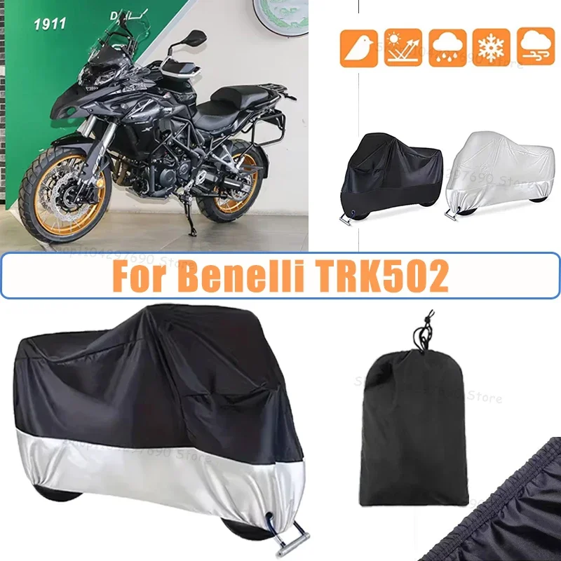 210D Oxford Motorcycle Cover Waterproof All Season UV Protection For Benelli TRK502 Anti-Tear Windproof Motorbike Cover