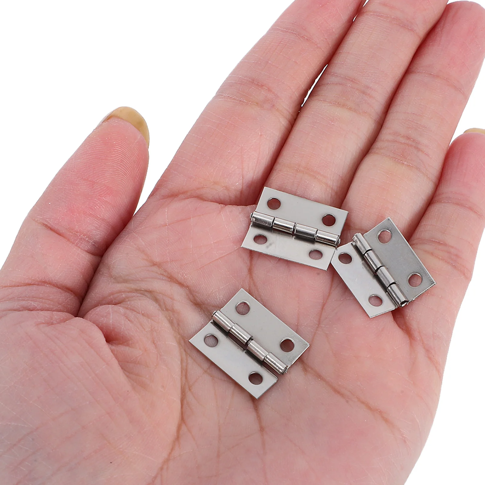 

50Pcs Mini Hinges Retro Miniature Iron Hinges for Small Jewelry Boxes DIY Crafts 19mmx15mm Furniture Hardware Kit with Screws