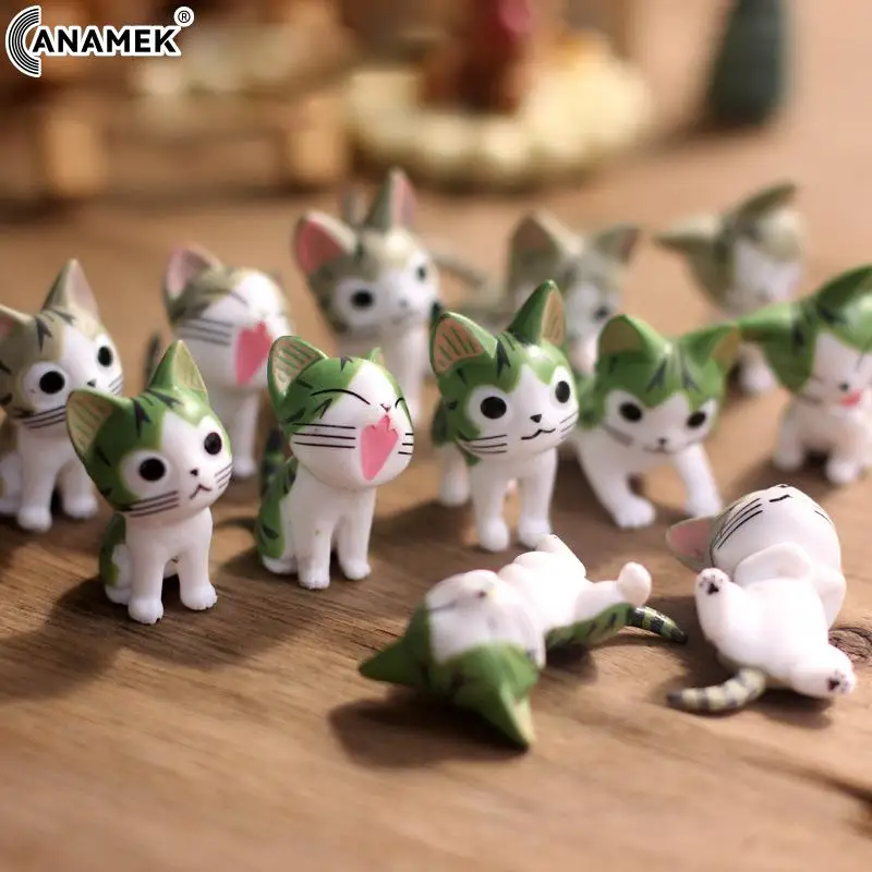 4cm Simulation Mini Cat Animal Model Small Resin Miniature Figurine Naughty Pet Home Decor Accessories Gift DIY Garden Supplies