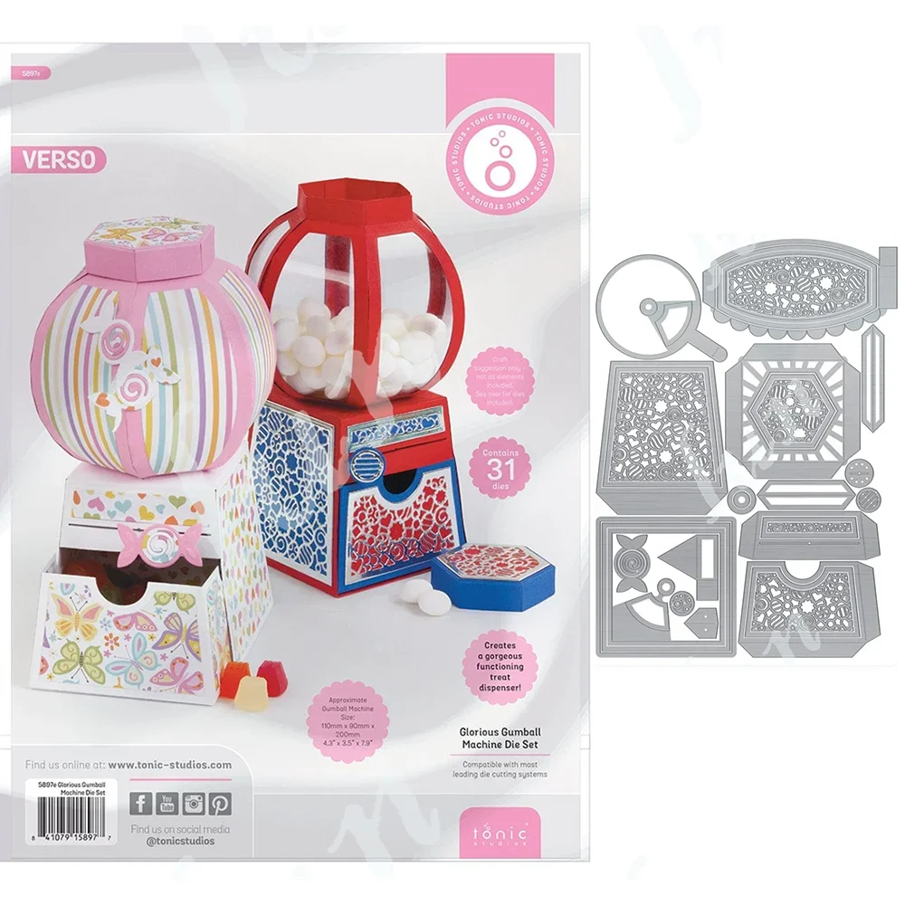 

Metal Cutting Dies Scrapbook Diary Decoration Embossing Glorious Gumball Machine Cut Die Template DIY Paper Card Album