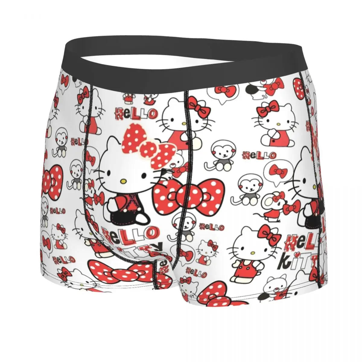 Custom Hello Kitty Underwear Men Stretch Boxer Briefs Shorts Panties Soft Underpants For Male