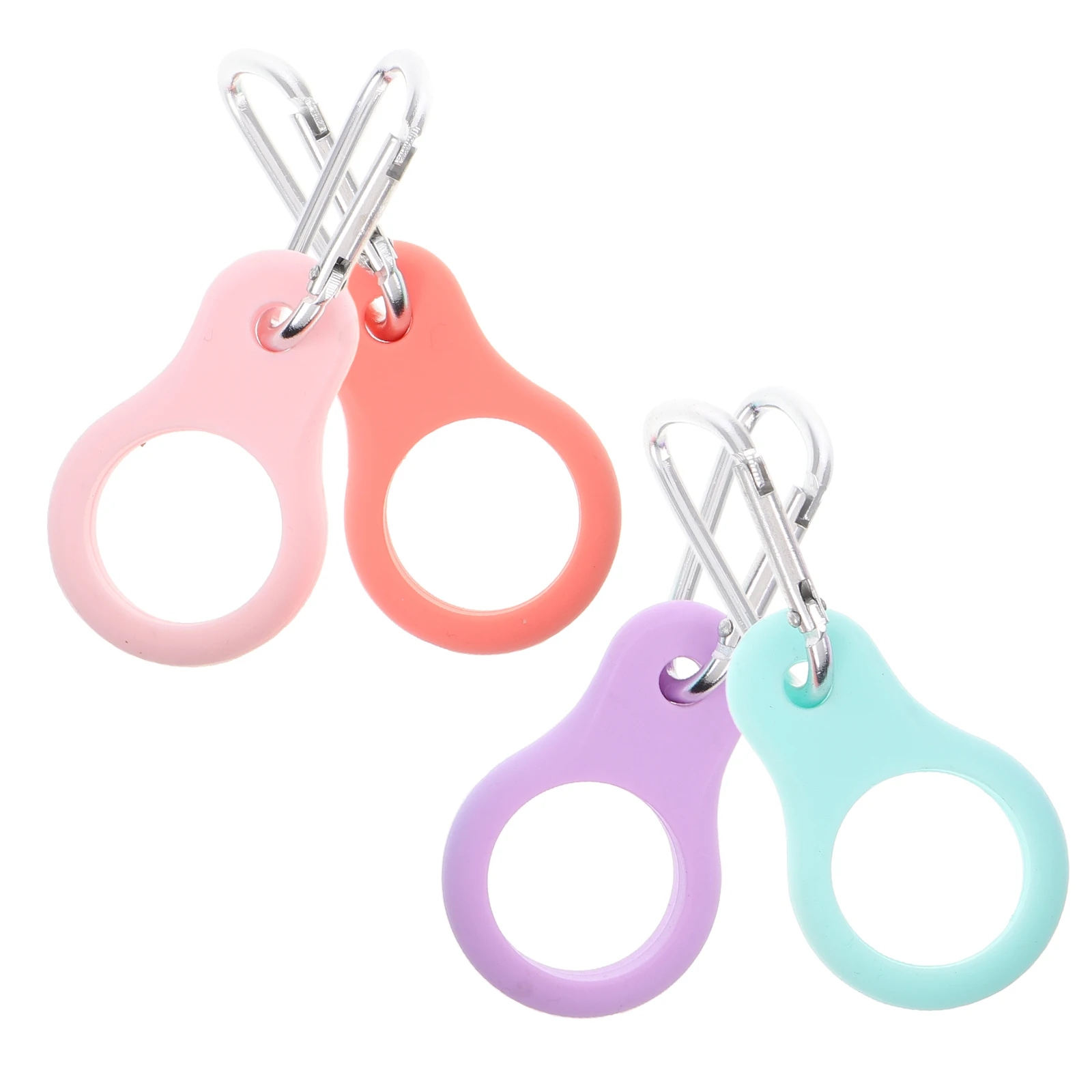 

4 pcs Portable Silicone Water Bottle Buckle Holders Carabiner Belt Clip D-Ring Hook Secure Bottle Holder For Backpack Belt