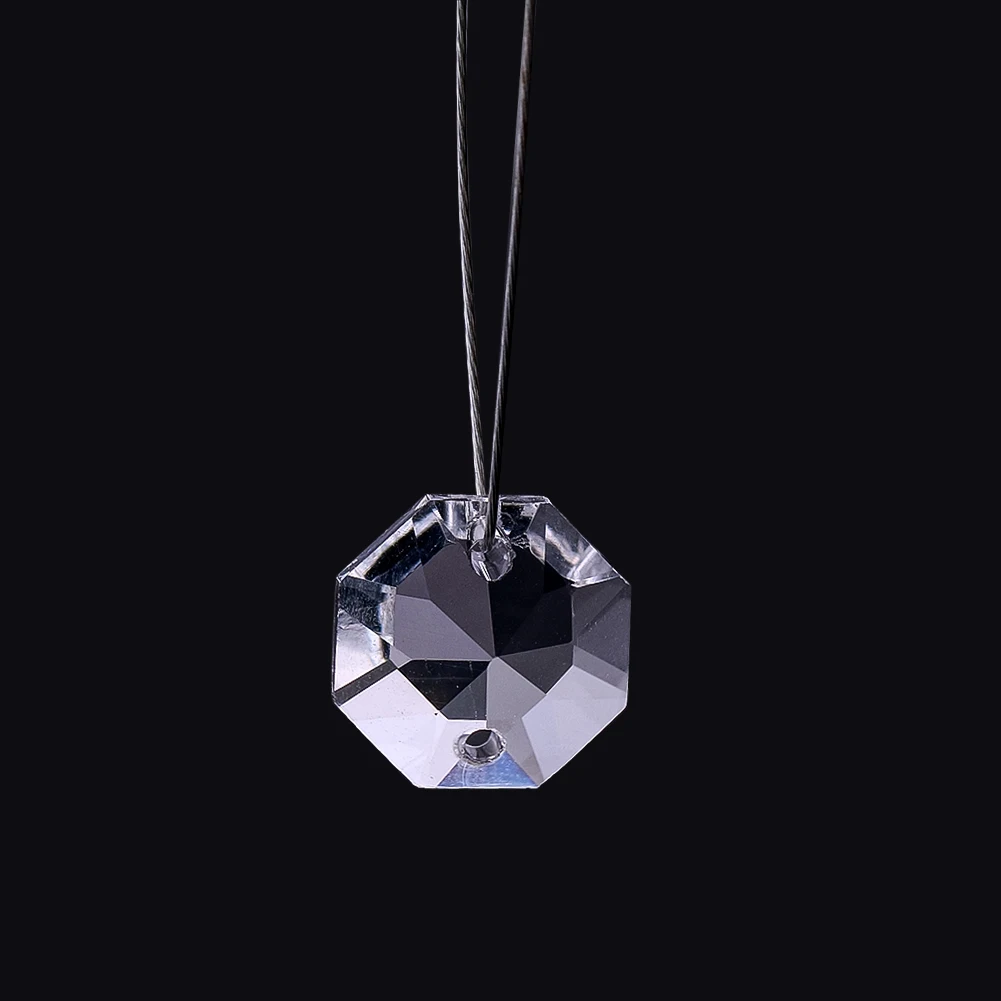 10PCS Transparent Star Anise Crystal Glass Two-hole Design DIY Sunlight Collector Wind Chime Decoration Wedding Party Ornament