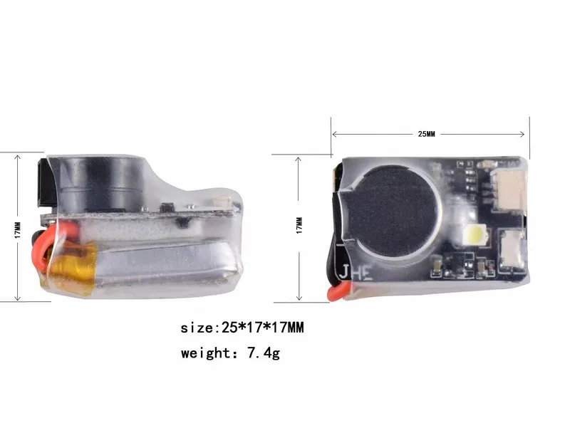 JHEMCU JHE42B 110DB Buzzer Finder wbudowany akumulator z lampką LED do części modelu kontroler lotu RC F4