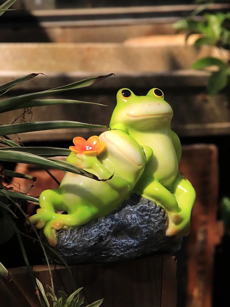 Cute Resin Animal Miniature Figurines, Cute Frog Decor, Micro Landscape, Fairy Garden, Home Decoration Accessories