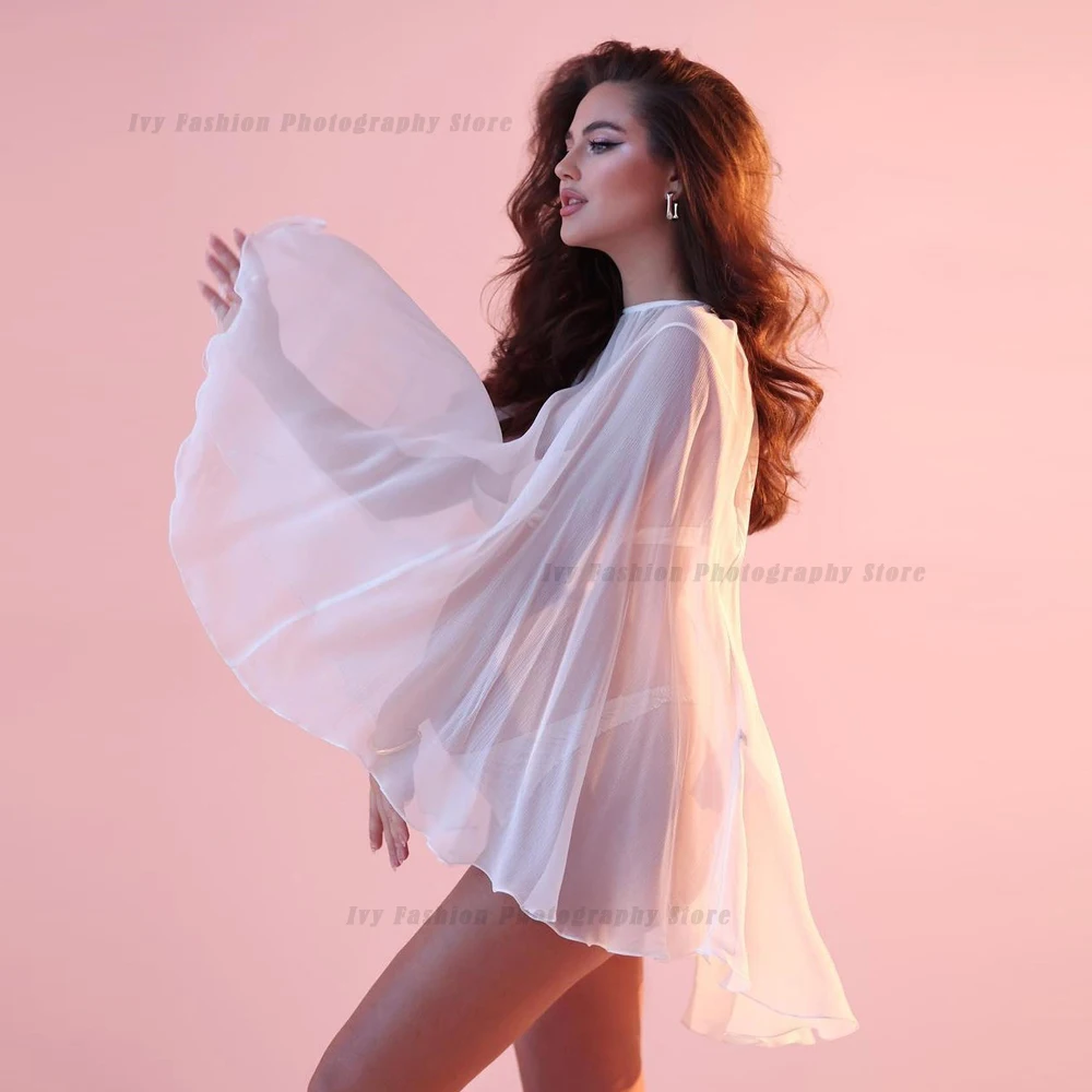 Sexy Maternity Photography Props Goddess Cape Photo Shoot Props  Clothing For Pregnant Women White Chiffon Cloak