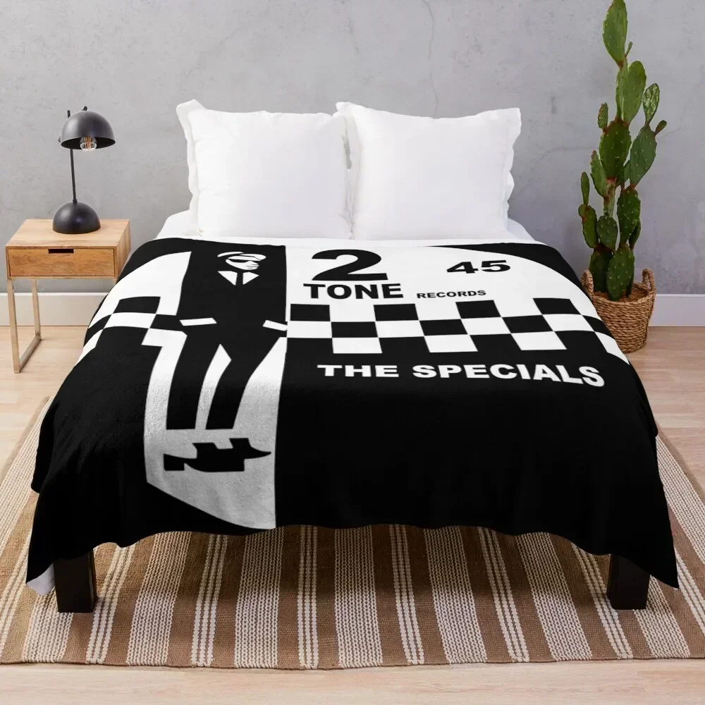 

the specials black and white 45 circle records Throw Blanket Soft Comfort Blanket for Reading Watching TV