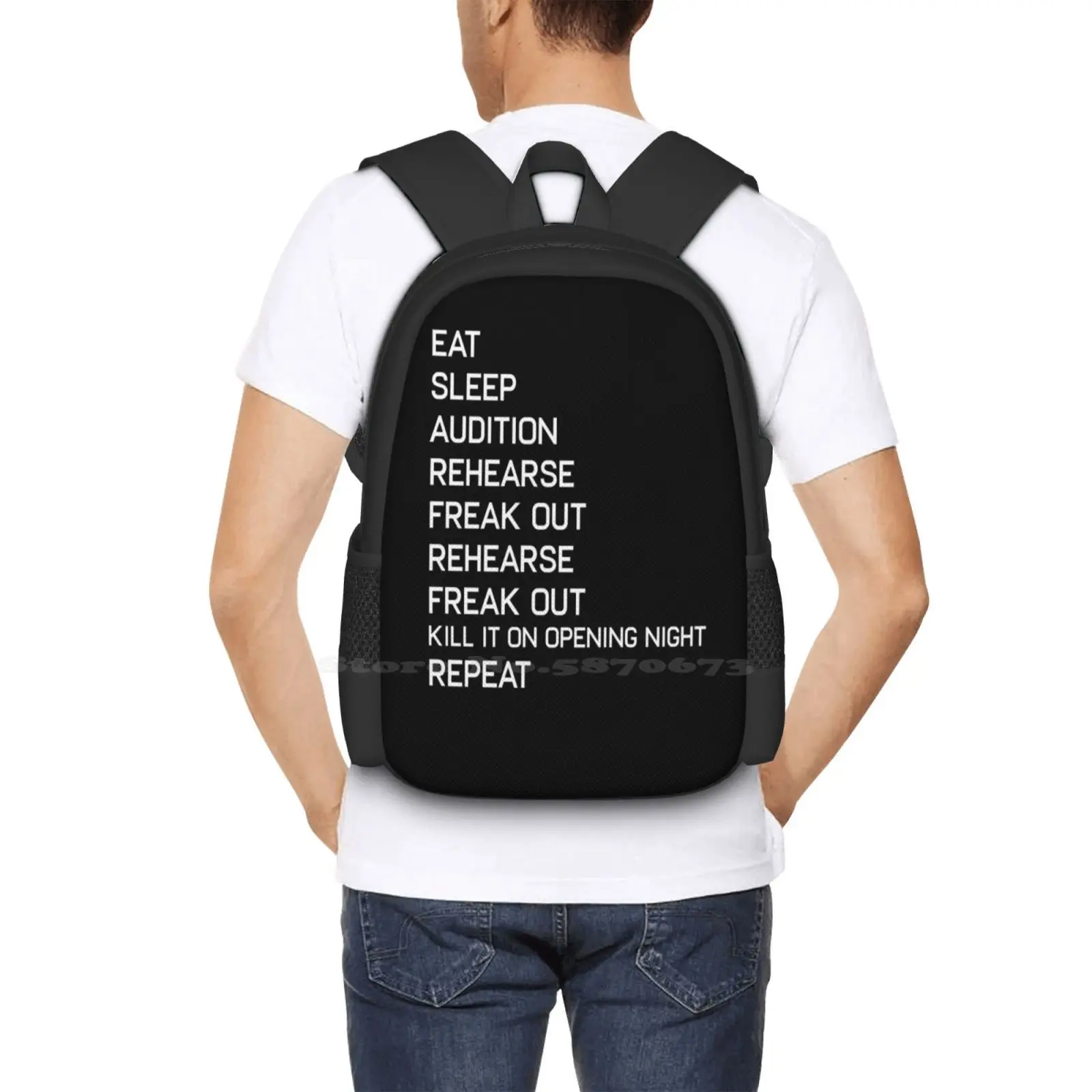 Stage Left Stage Right Funny Theater Broadway Musical Actress Actor Hot Sale Backpack Fashion Bags Actress Rehearsal Dancers