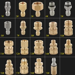 Pressure Washer Adapter Foam Nozzle Brass Connector Kit 1/4 Quick Disconnect M14 M22 Male Female Coupler for Car Washing Tool