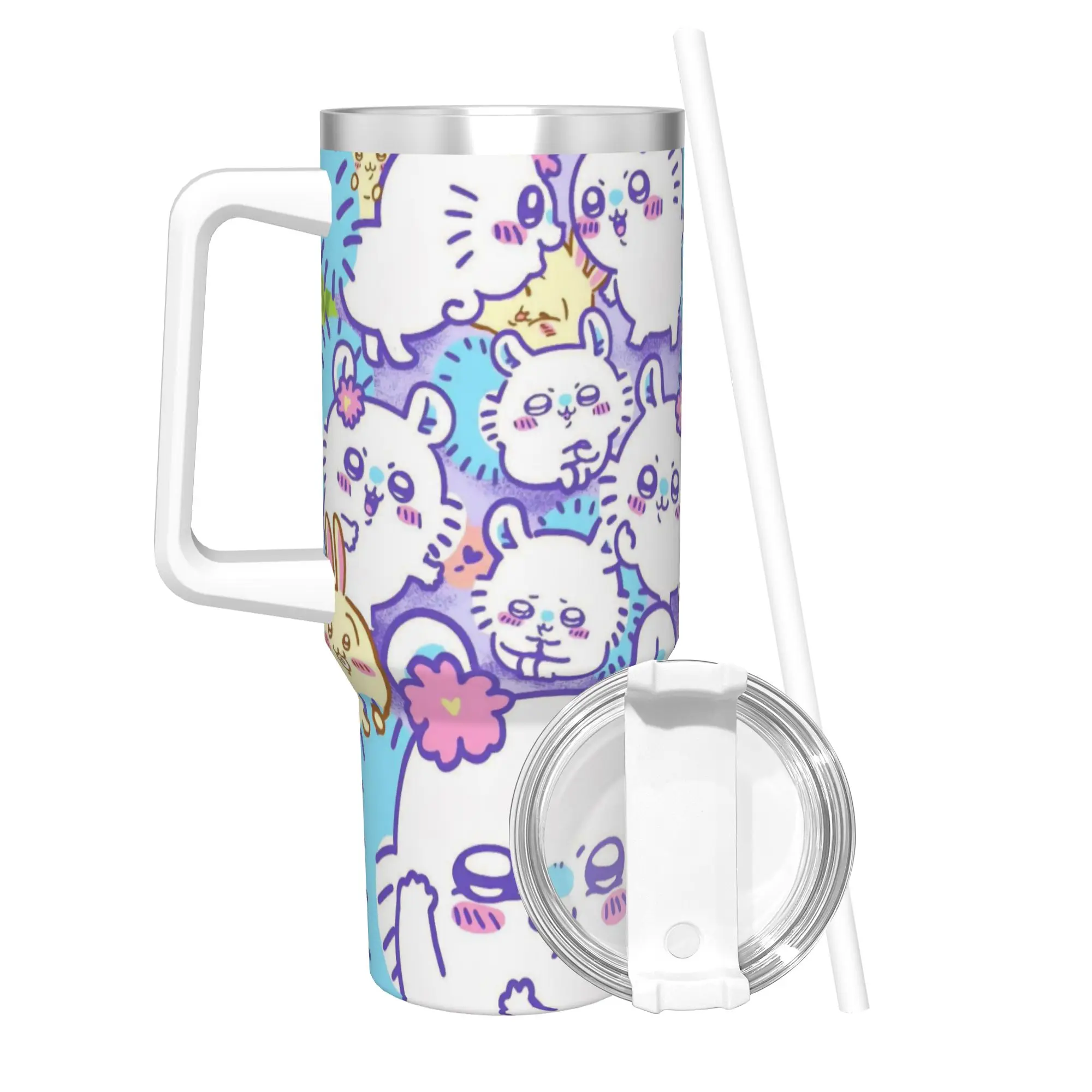 Stainless Steel Tumbler Chiikawas Usagis Kawaii Anime  Thermal Cups Heat Preservation Cold and Hot Mugs Cup Travel Water Bottle