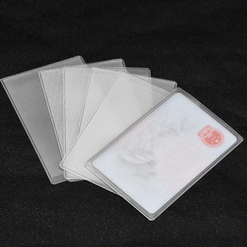 transparent business card sleeves Fengek 50 Packs Clear Holder Sleeves, Side-Open Waterproof Card Protector PVC Soft for Credit Cards, Driver's License : Office Products Description These versatile card protectors are for organizing and safeguarding various of cards 40 Pack 240 Pockets A6
