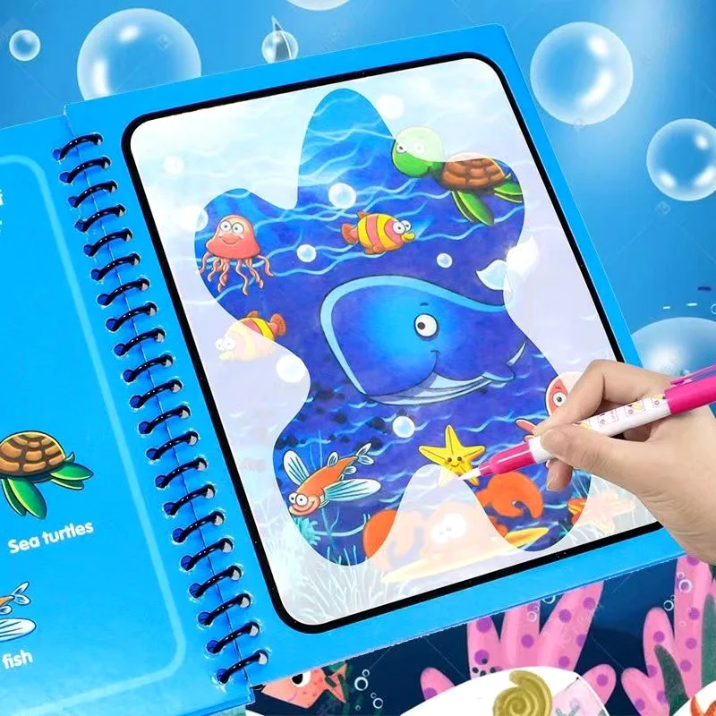 Montessori Toys Magic Water Drawing Book Kids Educational Games Paintings Children Coloring for Babies From 1 Year to 3 Toys