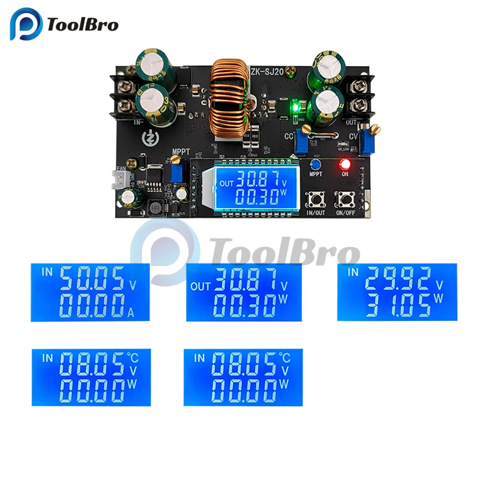 

LCD Digital 300W 20A MTTP Solar Charging Power Supply Automatic Step Up Down Buck Boost Converter LED Driver Voltage Regulator