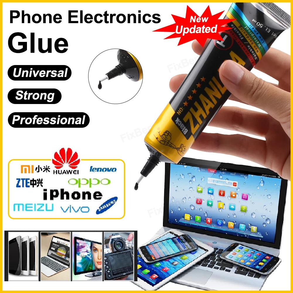 Zhanlida Cell Phone Black Glue Mobile LCD Screen Display Repair Tools Speaker Watch Adhesive Strong Ceramic Crafts Plastic Model