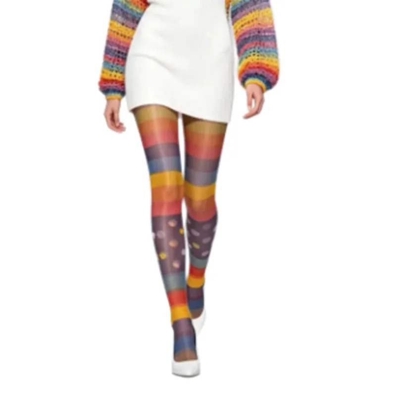 women's pantyhose seamless thin version stockinghs rainbow elasticity leggings ventlate personality