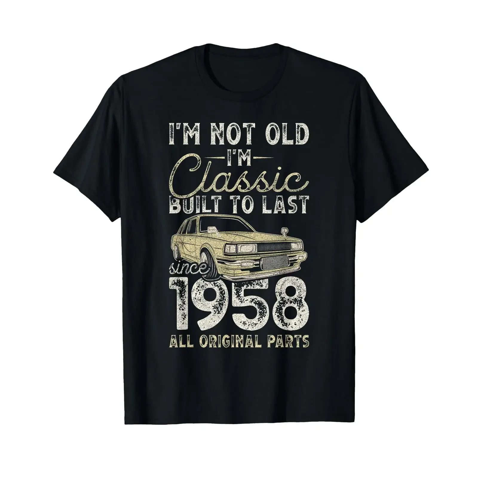 66th Birthday Since 1958 Oldtimer 66 Years Old T Shirt black vintage Washed fashion Soft Stretched homme Comfortable Casual