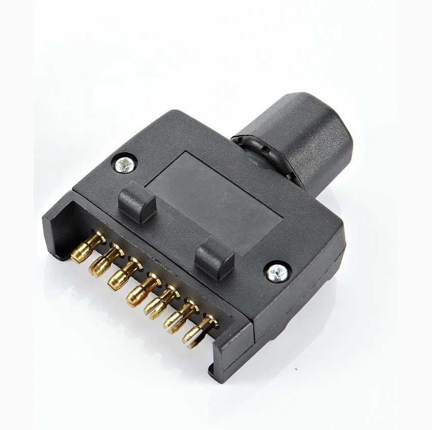 7-Pin Flat Trailer Socket Male & Female Adapter for Boat Car RV Caravan