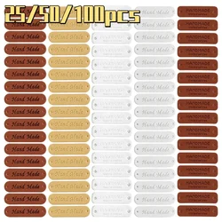 25/50/100Pcs Kleine Handgemaakte Lederen Kleding Labels Voor Gift Hoed Naaien Lederen Tags Handgemaakte Lederen huid Diy Decoratieve Tags