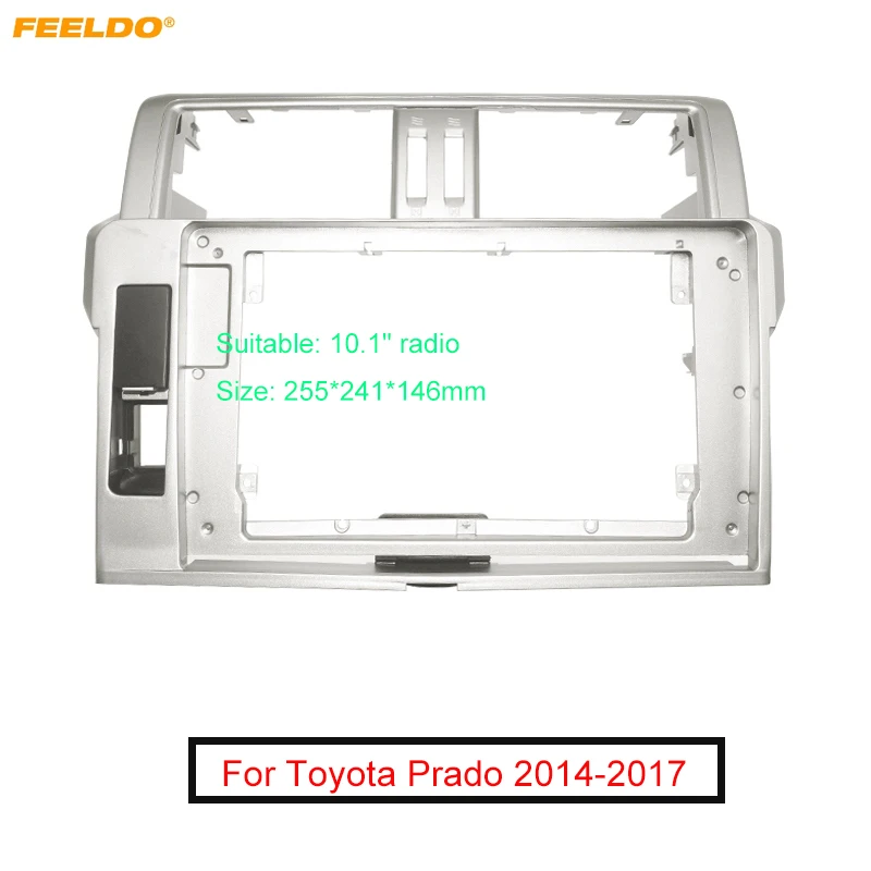 

FEELDO Car Stereo 10.1 Inch Big Screen Fascia Frame Adapter For Toyota Prado 2Din Dash Audio Fitting Panel Frame Kit