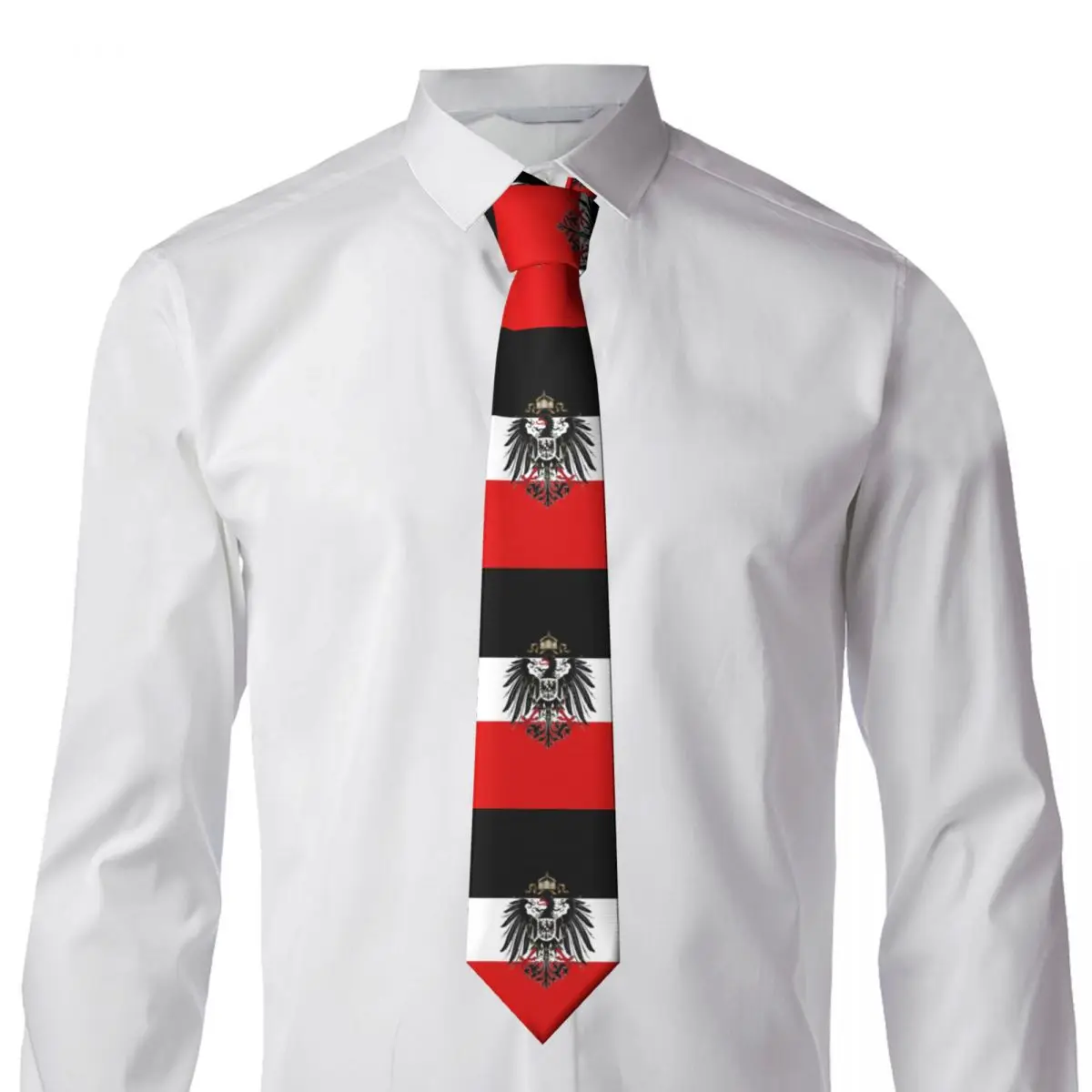 Classic German Empire Flag Germany Neck Ties for Business Custom Mens Coat of Arms Necktie