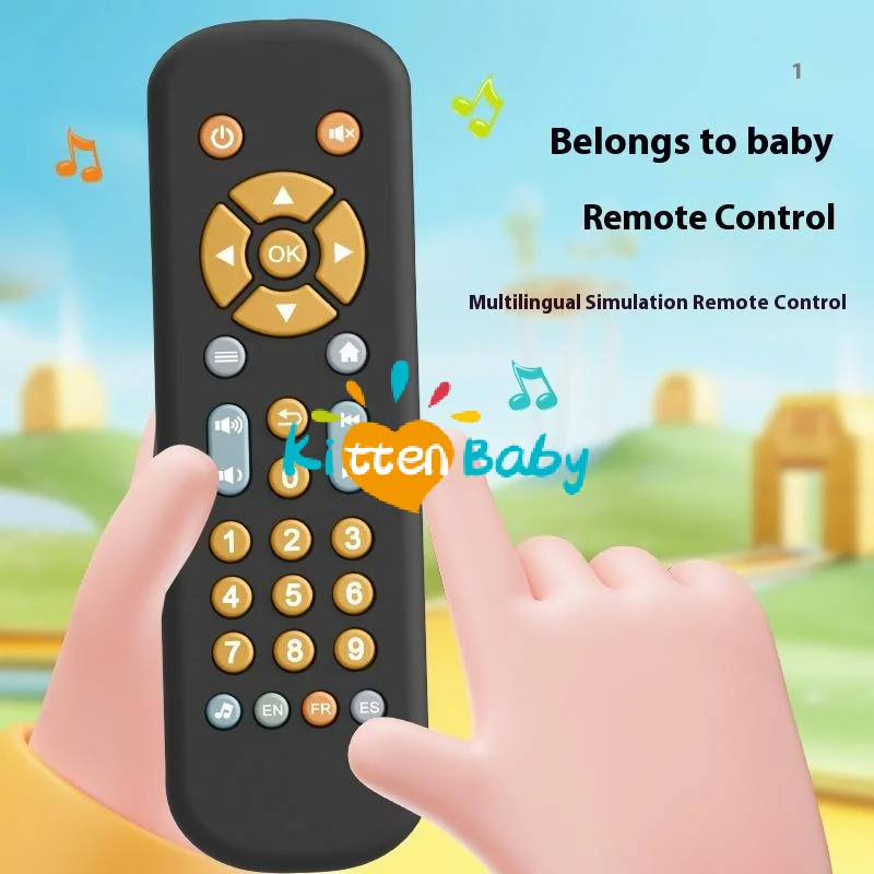 1세, 2세, 3세 유아용 감각 발달 리모컨 장난감, 음악과 조명이 있는 시뮬레이션 TV 리모컨 장난감 1개