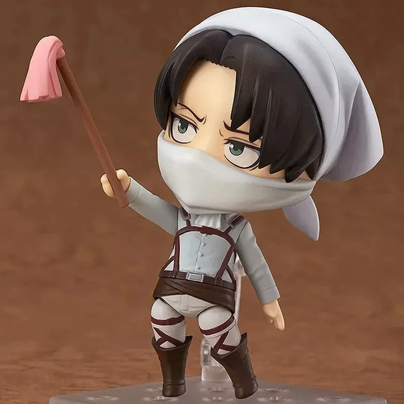 10cm Anime Nendoroid Attacking Giants Levi 417 Interchangeable Face Doll Collectible Action Figure Model Toy Ornaments Fans Gift