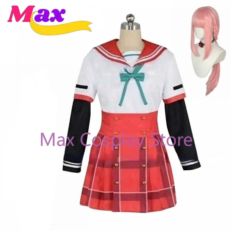 

wby2 Anime Cos Puella Magi Madoka Magica Magia Record Tamaki Iroha Cosplay Costume Tops Skirts Full Outfit Pink Wig Custom size