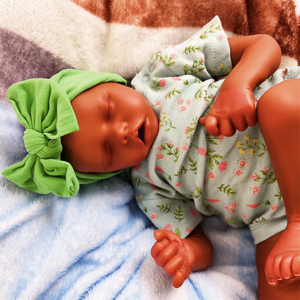 Bambola neonata realistica da 17 pollici, bambola rinata afroamericana realistica, perfetta per collezionisti e regali